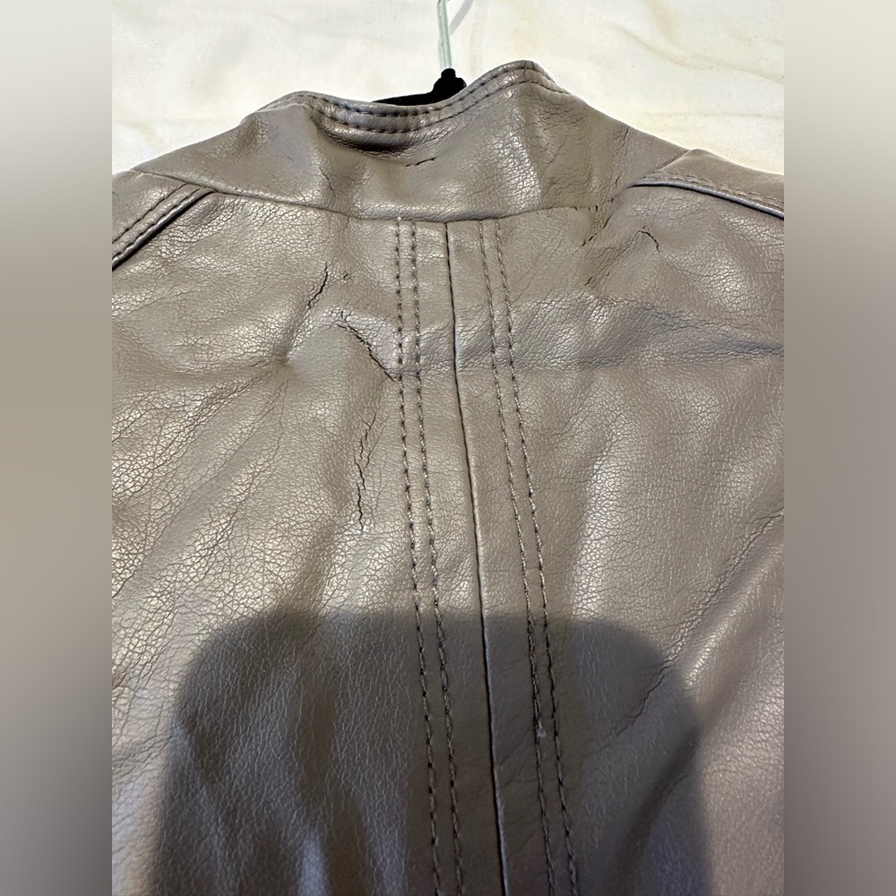 Jessica Simpson Gray Leather Jacket - Picture 4 of 6